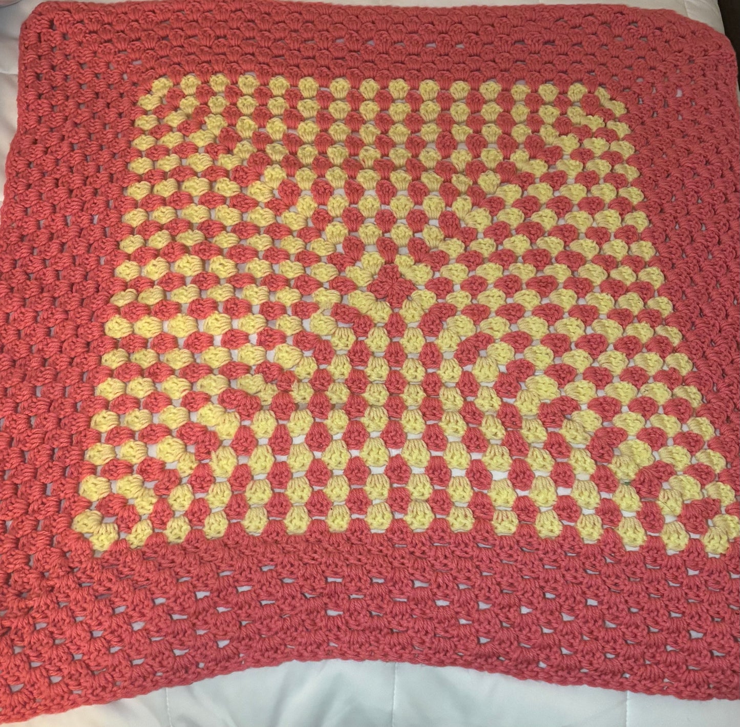 “Peach Twist Granny Blanket”