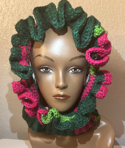 Smiley Bloom Crochet Balaclava