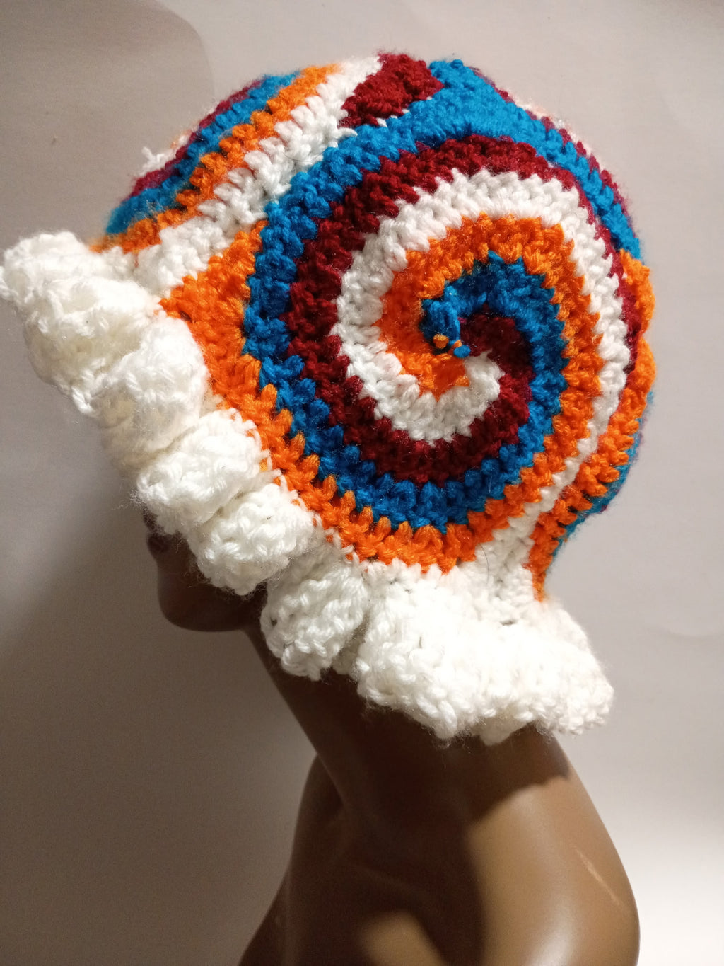“Sunset Swirl Ruffle Hat”