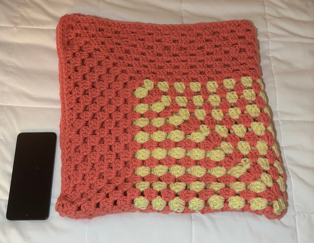 “Peach Twist Granny Blanket”
