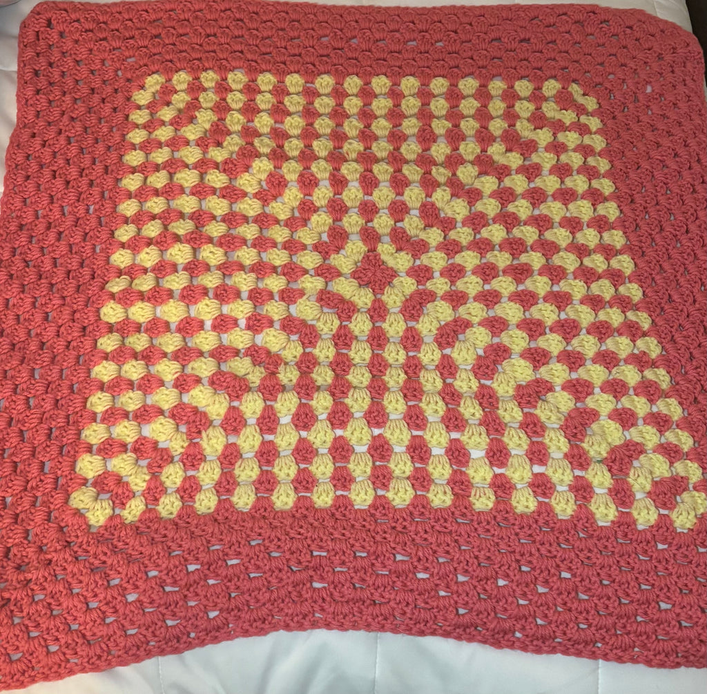 “Peach Twist Granny Blanket”