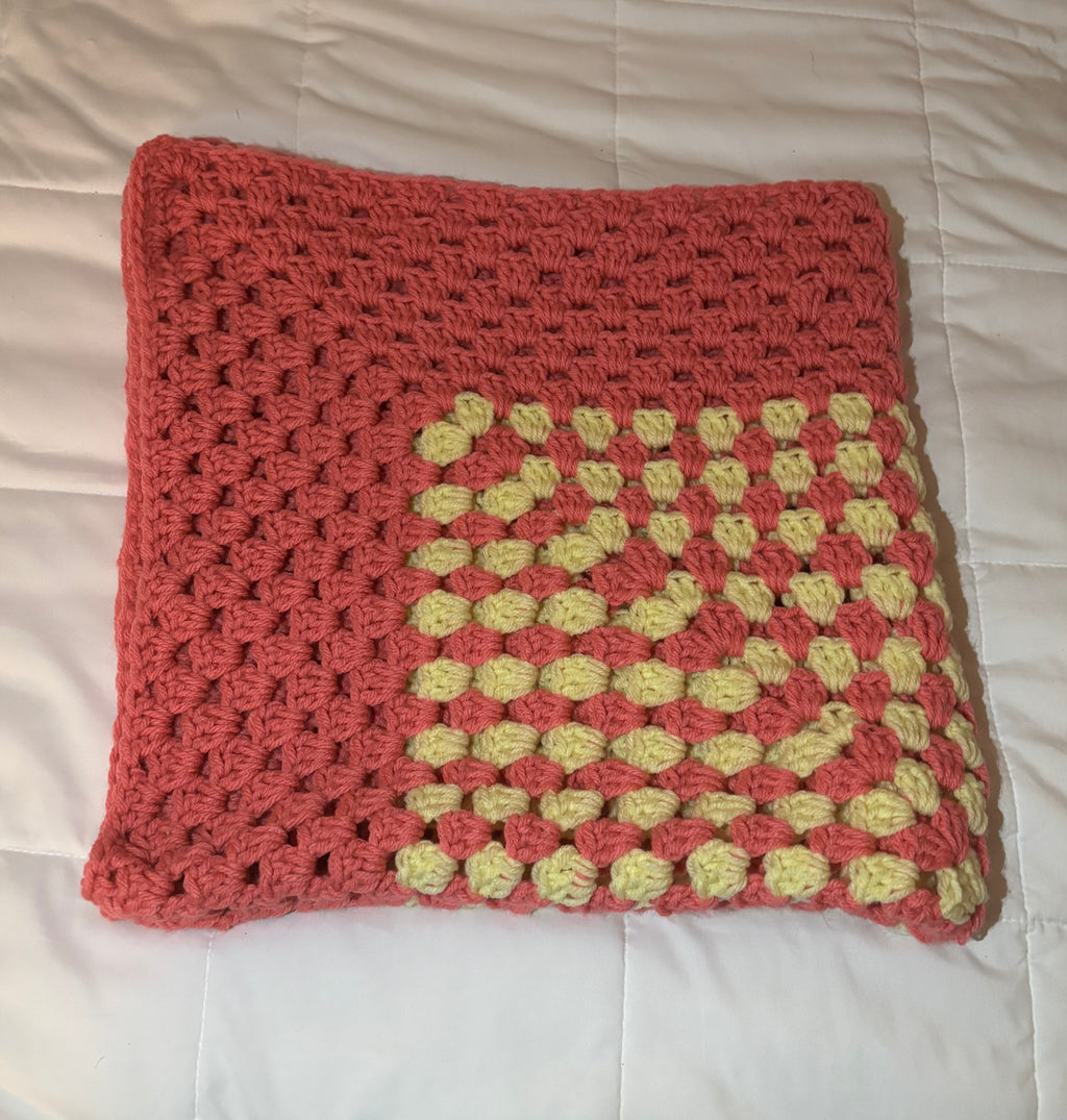 “Peach Twist Granny Blanket”