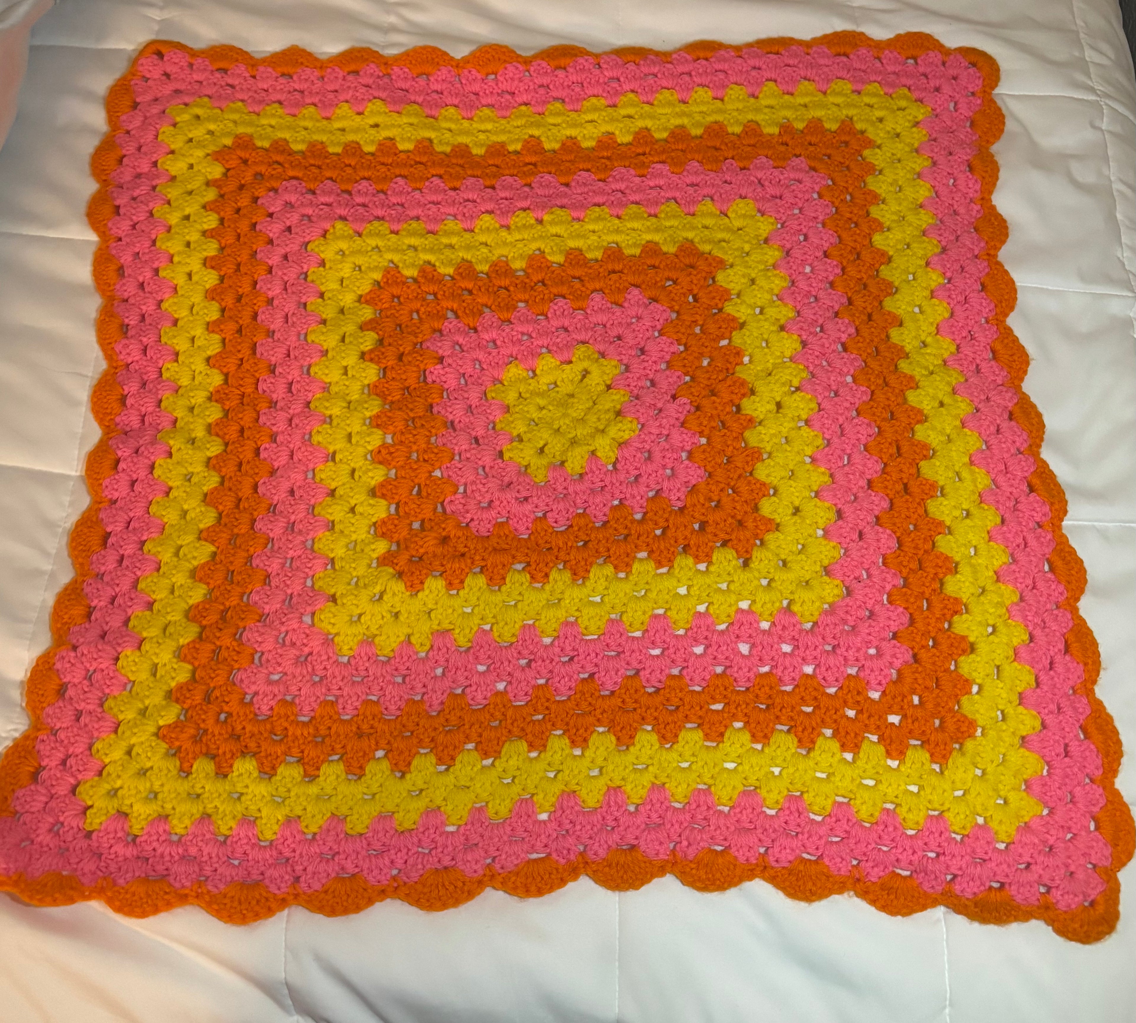 “Sunset Sherbet Granny Blanket”