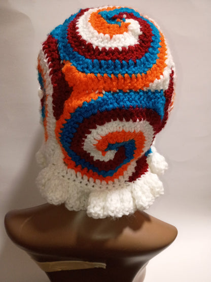 “Sunset Swirl Ruffle Hat”