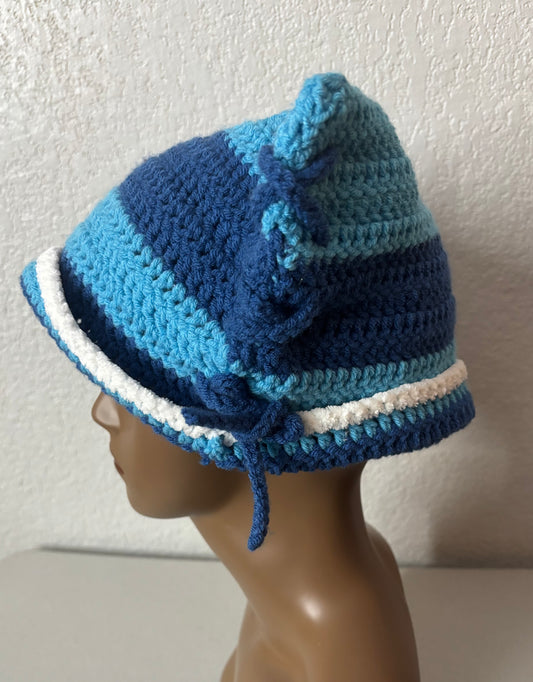 Blue Whiskers Crochet Cat Beanie