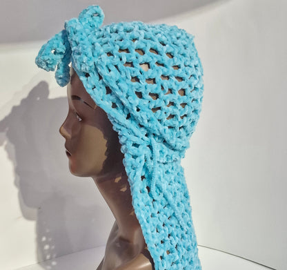 “Blue Serenity Luxe Crochet Durag” 💎