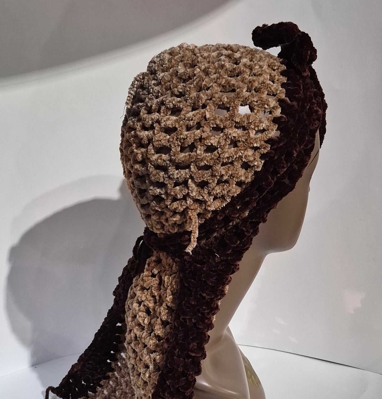 “Mocha Crown Luxe Crochet Durag” ☕👑