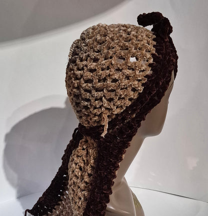 “Mocha Crown Luxe Crochet Durag” ☕👑