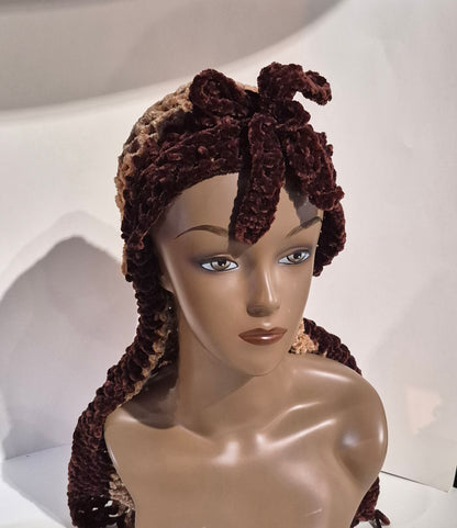 “Mocha Crown Luxe Crochet Durag” ☕👑