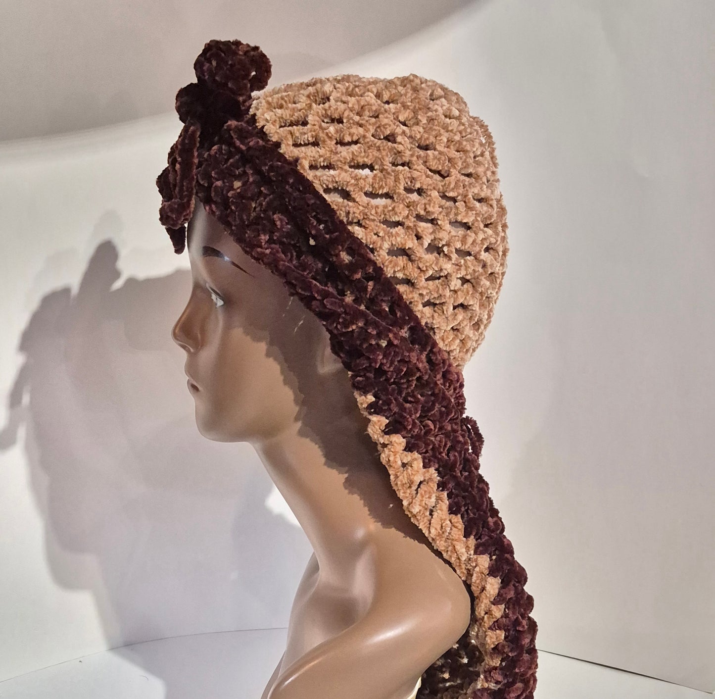 “Mocha Crown Luxe Crochet Durag” ☕👑